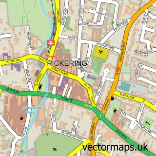 Street map sample of Pickering, North Yorkshire
