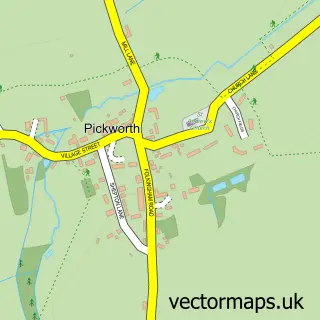 Street map sample of Pickworth, Lincolnshire