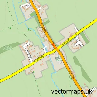 Street map sample of Piddlehinton, Dorset