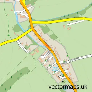 Street map sample of Piddletrenthide, Dorset
