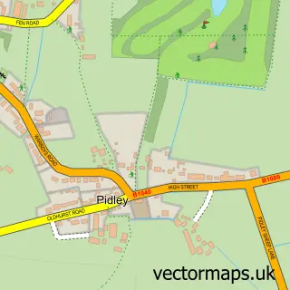 Street map sample of Pidley, Cambridgeshire