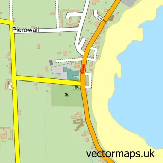 Street map sample of Pierowall, Orkney