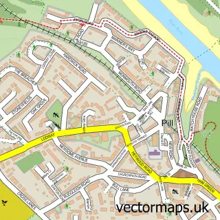 Street map sample of Pill, Somerset