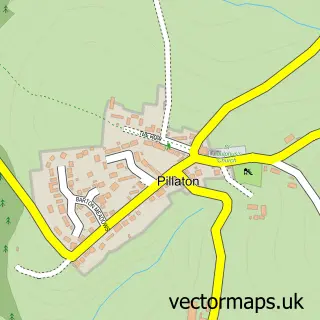 Street map sample of Pillaton, Cornwall