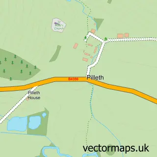 Street map sample of Pilleth, Powys
