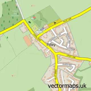 Street map sample of Pilley, South Yorkshire