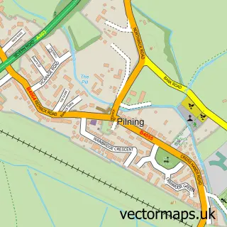 Street map sample of Pilning, Gloucestershire