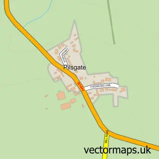 Street map sample of Pilsgate, Cambridgeshire