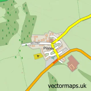 Street map sample of Pilsley, Derbyshire