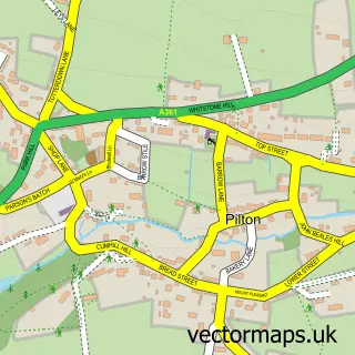 Street map sample of Pilton, Somerset