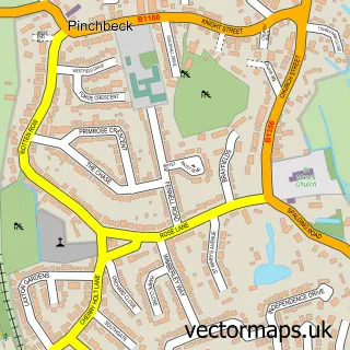 Street map sample of Pinchbeck, Lincolnshire