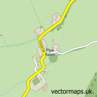 Street map sample of Pipe Aston, Herefordshire