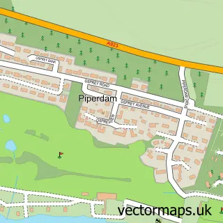 Street map sample of Piperdam, Angus