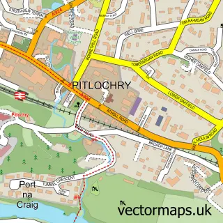 Street map sample of Pitlochry, Perth and Kinross