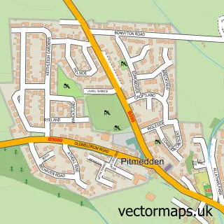 Street map sample of Pitmedden, Aberdeenshire