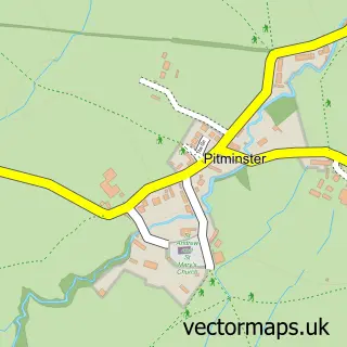 Street map sample of Pitminster, Somerset