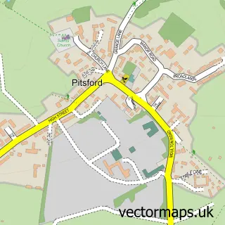 Street map sample of Pitsford, Northamptonshire