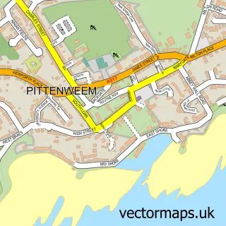 Street map sample of Pittenweem, Fife