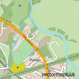 Street map sample of Pixham, Surrey