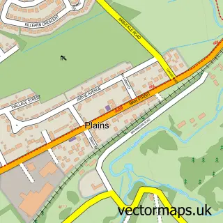 Street map sample of Plains, Lanarkshire