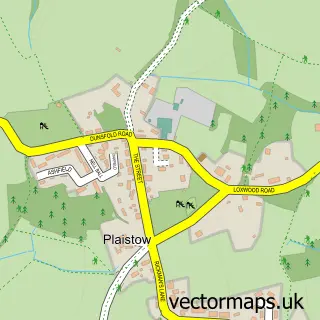 Street map sample of Plaistow, West Sussex