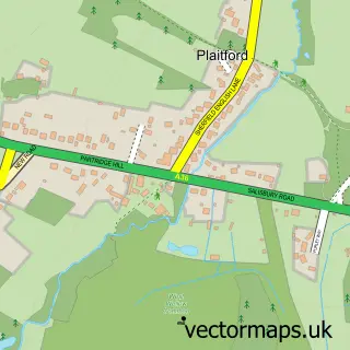 Street map sample of Plaitford, Wiltshire