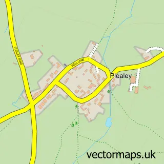 Street map sample of Plealey, Shropshire