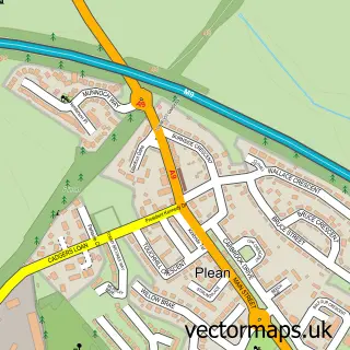 Street map sample of Plean, Stirling and Falkirk