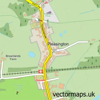 Street map sample of Pleasington, Lancashire