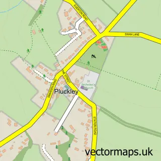 Street map sample of Pluckley, Kent