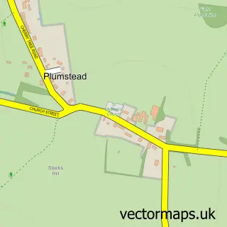 Street map sample of Plumstead, Norfolk