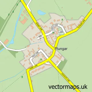 Street map sample of Plungar, Leicestershire