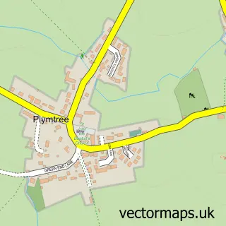Street map sample of Plymtree, Devon