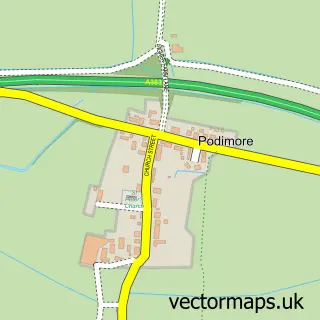 Street map sample of Podimore, Somerset