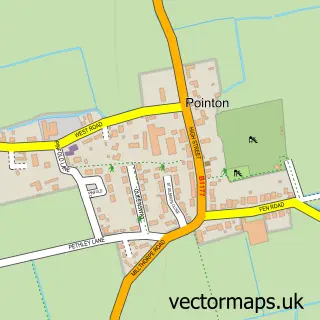 Street map sample of Pointon, Lincolnshire