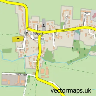 Street map sample of Polebrook, Northamptonshire