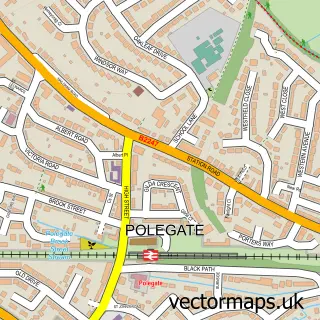 Street map sample of Polegate, East Sussex