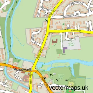 Street map sample of Polesworth, Warwickshire
