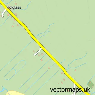 Street map sample of Polglass, Ross and Cromarty