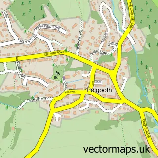 Street map sample of Polgooth, Cornwall