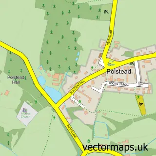 Street map sample of Polstead, Suffolk