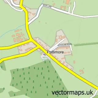 Street map sample of Poltimore, Devon