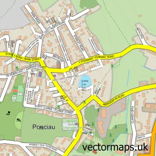 Street map sample of Ponciau, Clwyd