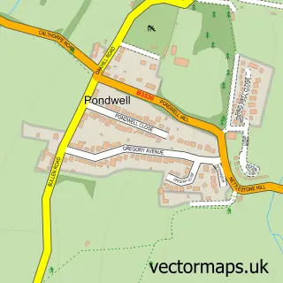 Street map sample of Pondwell, Isle of Wight