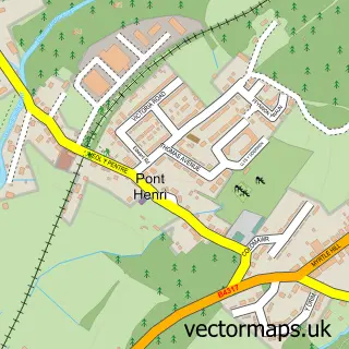 Street map sample of Pont-henri, Dyfed