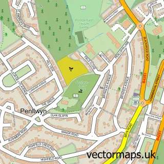 Street map sample of Pontllanfraith, Gwent