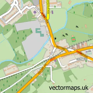 Street map sample of Pontyberem, Dyfed