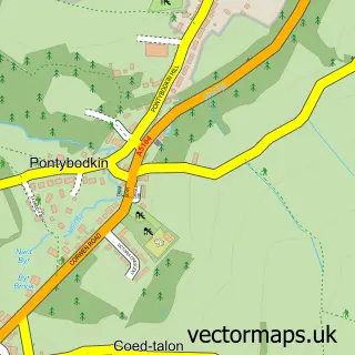 Street map sample of Pont-Y-Bodkin, Clwyd