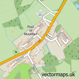 Street map sample of Pool of Muckhart, Clackmannan