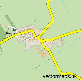 Street map sample of Poole Keynes, Gloucestershire